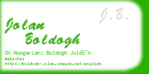 jolan boldogh business card
